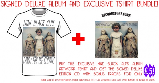 Image for news article: EXCLUSIVE Nine Black Alps T-SHIRT AND LIMITED EDITION SIGNED DELUXE EDITION CD BUNDLE!